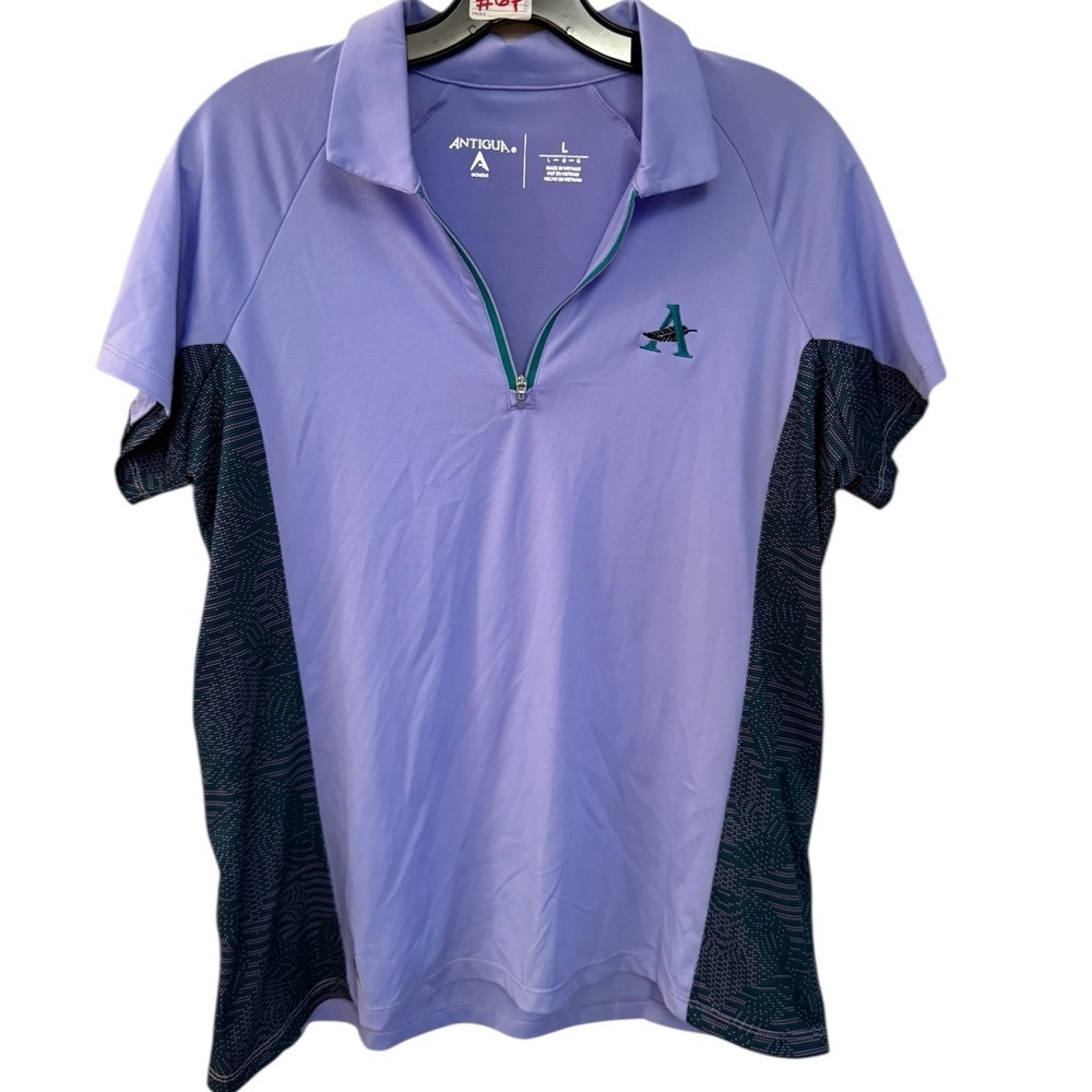 Antigua Women's Lavender and Teal Polo Sz.L